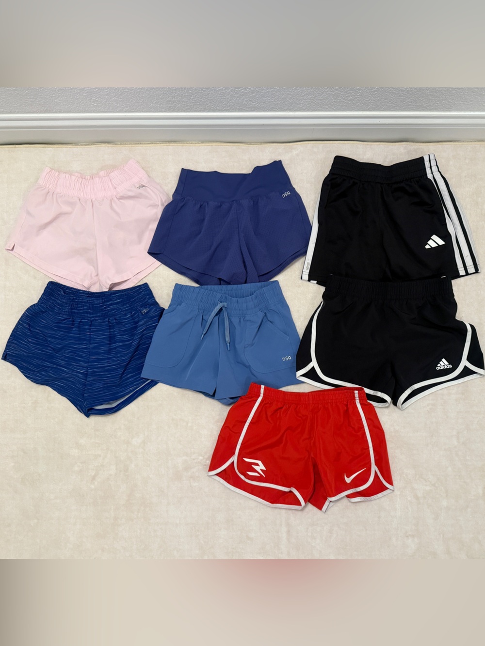 Girls Athletic Shorts size S (8/9). DSG and Adidas 💕